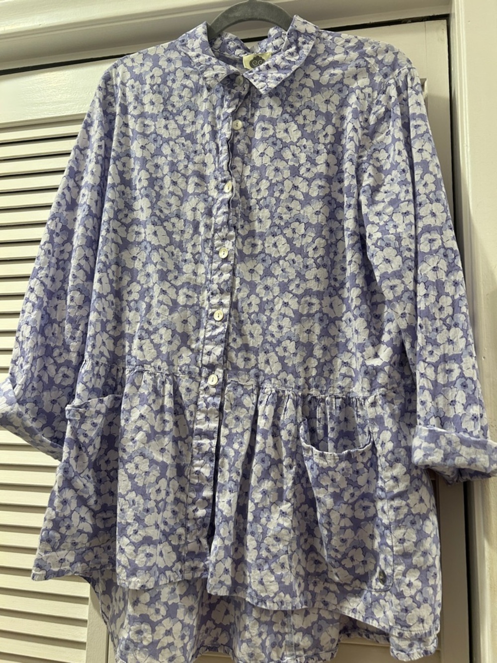 Floral Button-Up Tunic Shirt